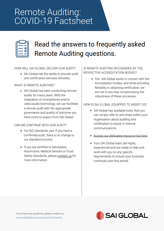 Remote Auditing | Intertek SAI Global Australia